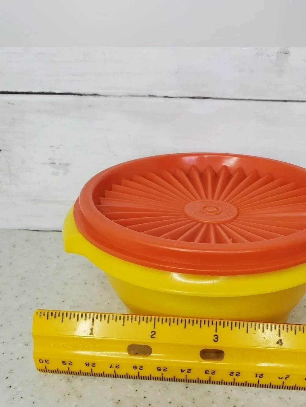 Tupperware Small #1323 Servalier Storage Container With Lid Harvest Yellow & Ora